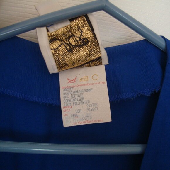 Joseph Ribkoff Sz14 Blue 2 Piece Dress Set Double Breasted Jacket & Skirt - Picture 9 of 12